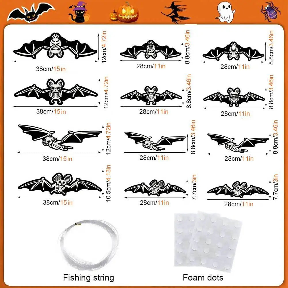 Glow-in-the-dark Bat Ornament Halloween Glowing Bat-shaped Pendant