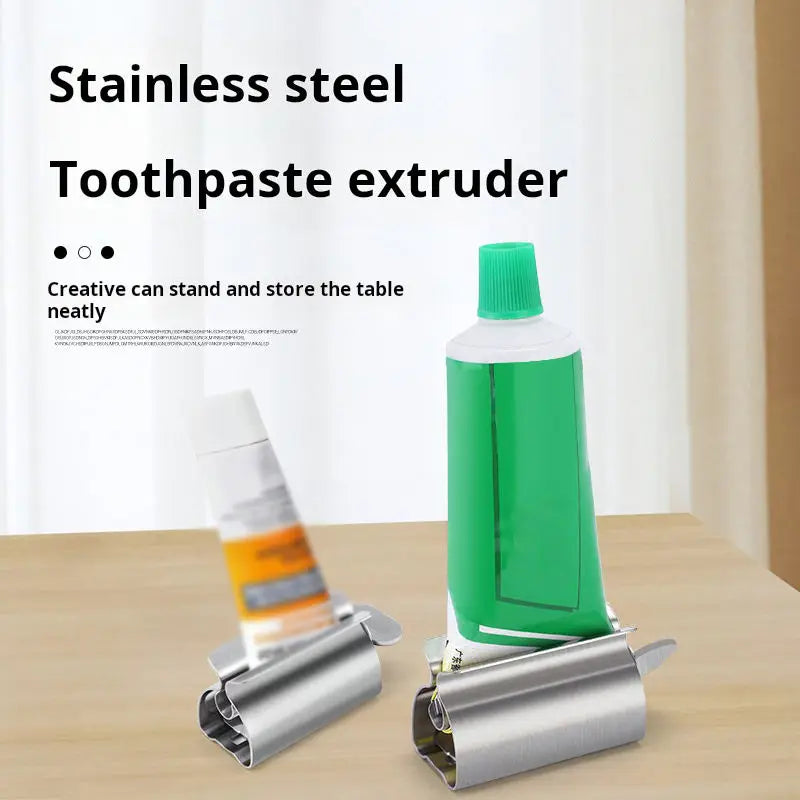 Stainless Steel Toothpaste Tube Squeezer Roller & Holder Stand