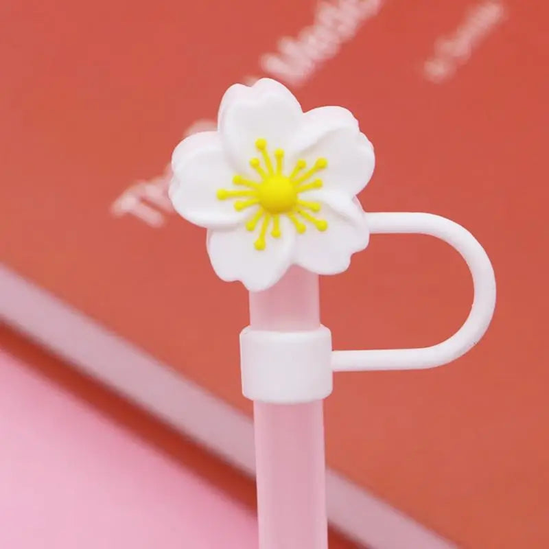 Flower Straw Stopper Cute Cartoon Shape Drinking Tips Lids Caps
