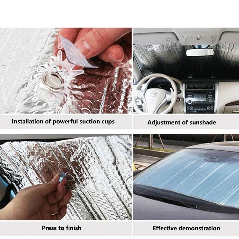 Foldable Car Windshield Sun Shade 6-Piece UV Block Set