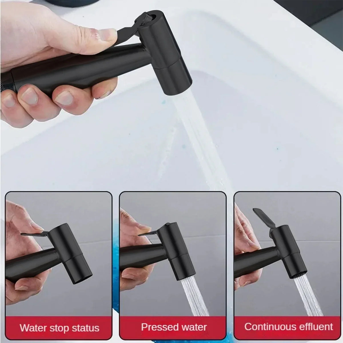 Handheld Bidet Sprayer Stainless Steel Spray Gun Shower Bathroom