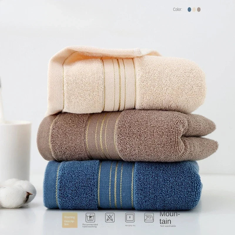 Soft Combed Cotton Jacquard Bath & Face Towel – Spa Gold