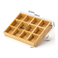 Bamboo 12-Compartment Spice Rack Desktop Condiment Organizer