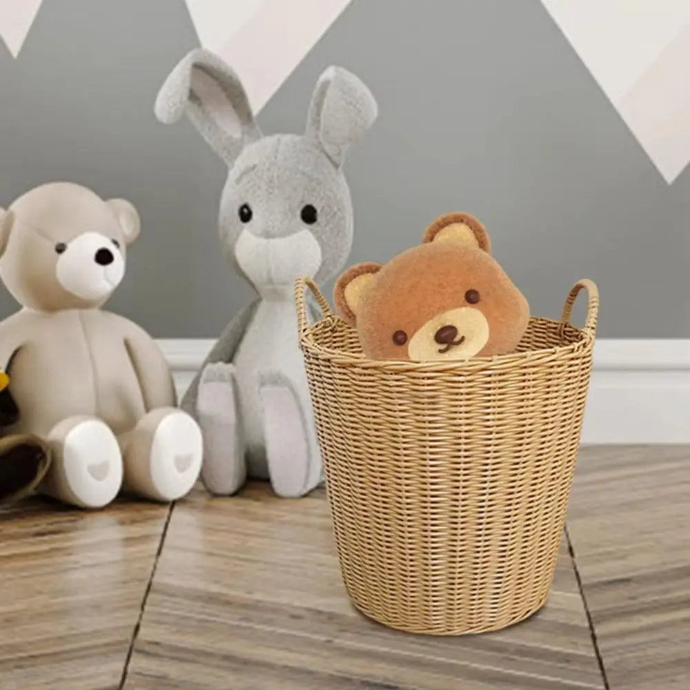 Foldable Rattan-Style Laundry Basket | Wicker Storage Basket