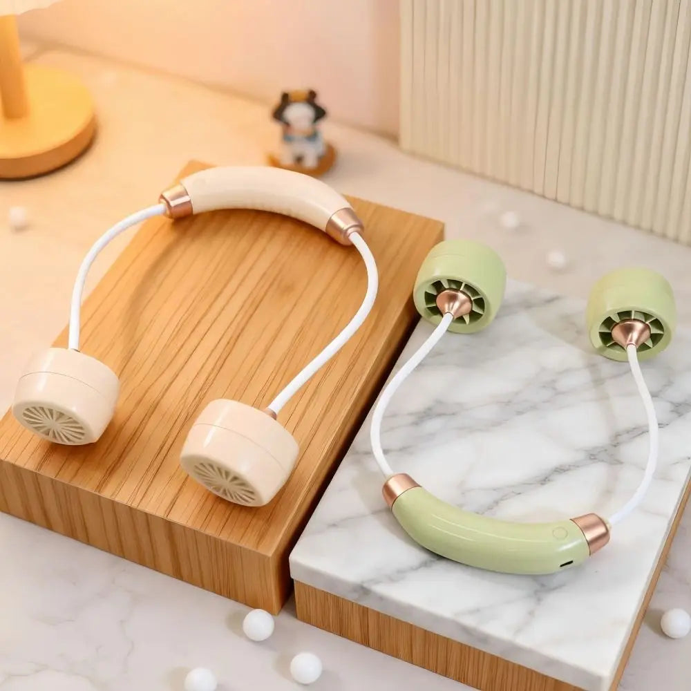 Wearable Neck Fan – Foldable Rechargeable Turbine Cooling Fan