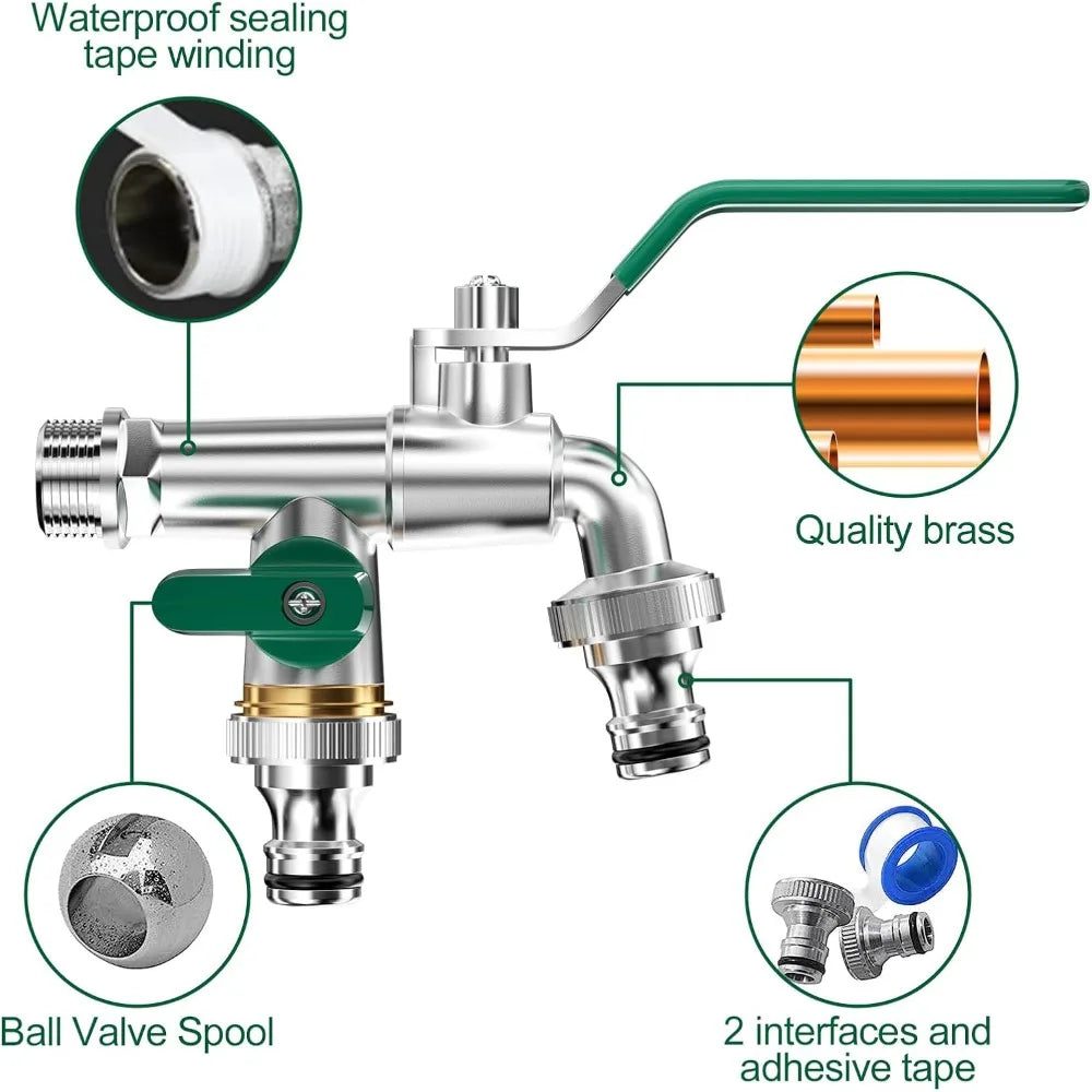 Brass IBC Water Tank Adapter – 1/2" Garden Hose Ball Valve Fitting