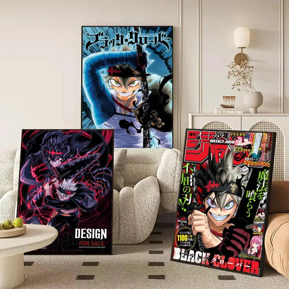 Black Clover Anime Self-Adhesive Wall Poster Art Sticker