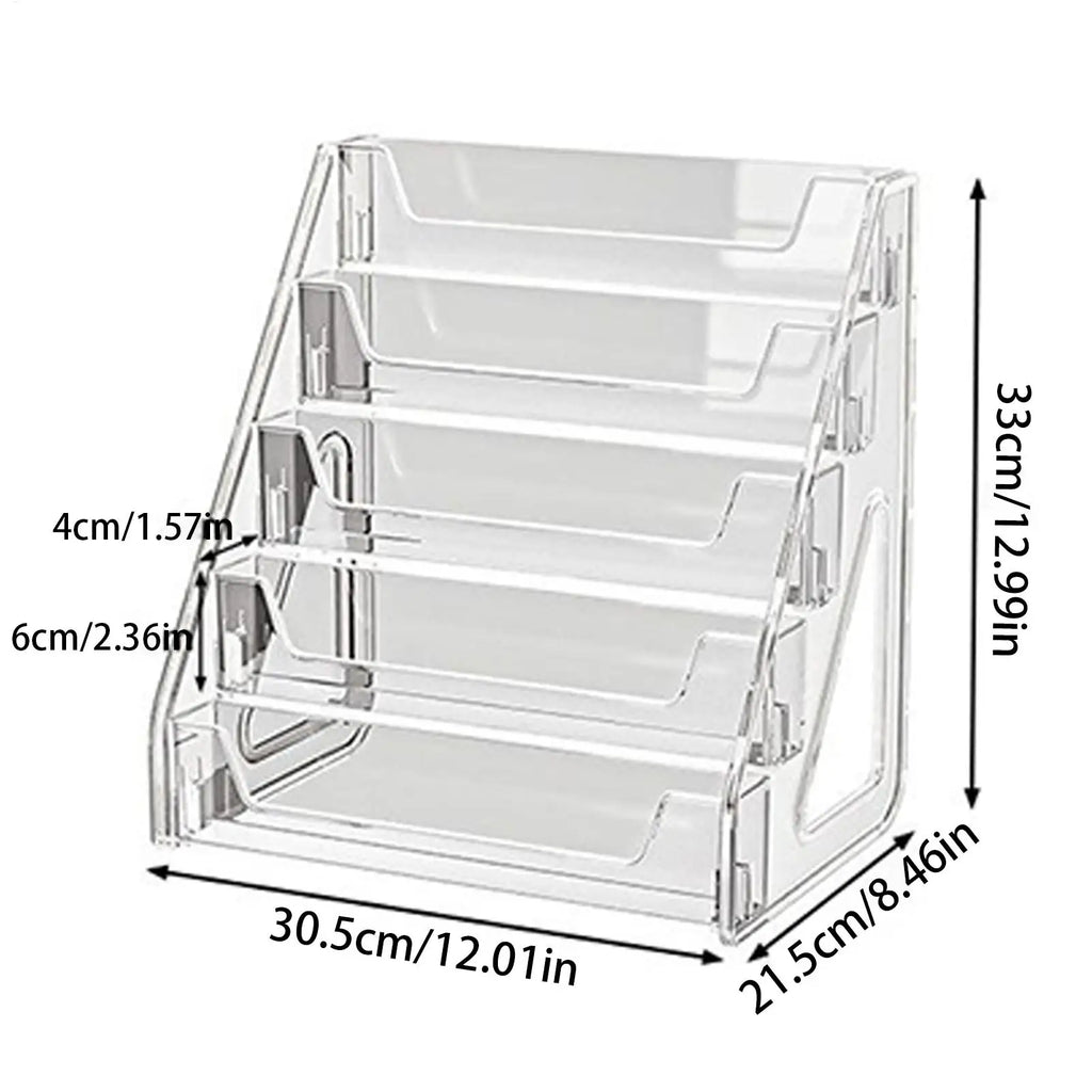 Brochure Stand 5-Tier Desktop Catalog Display Rack Sticker Office