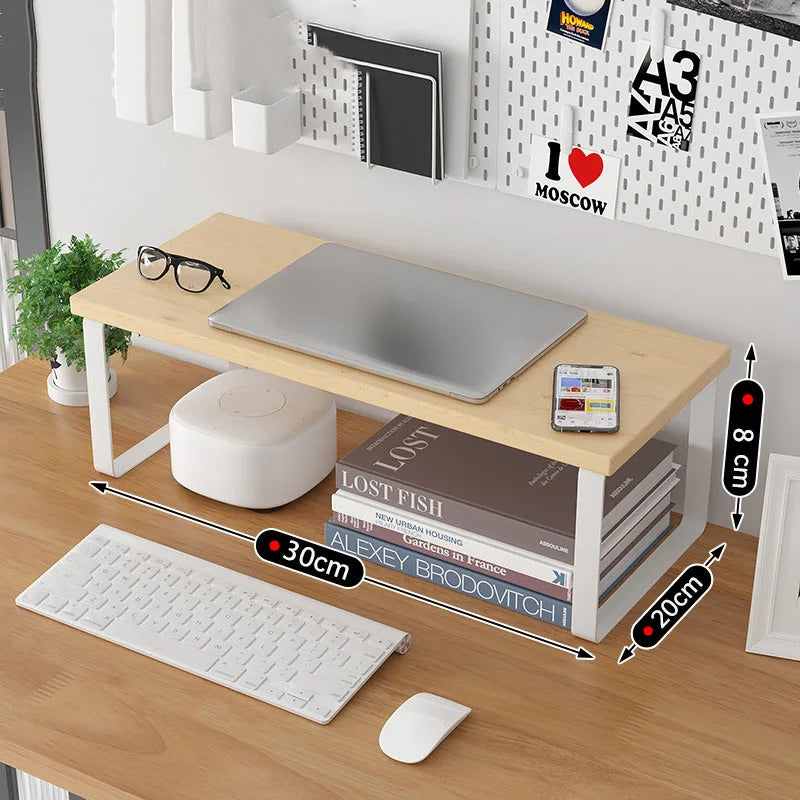 Monitor Stand & Desk Organizer – Iron Storage Shelf Riser
