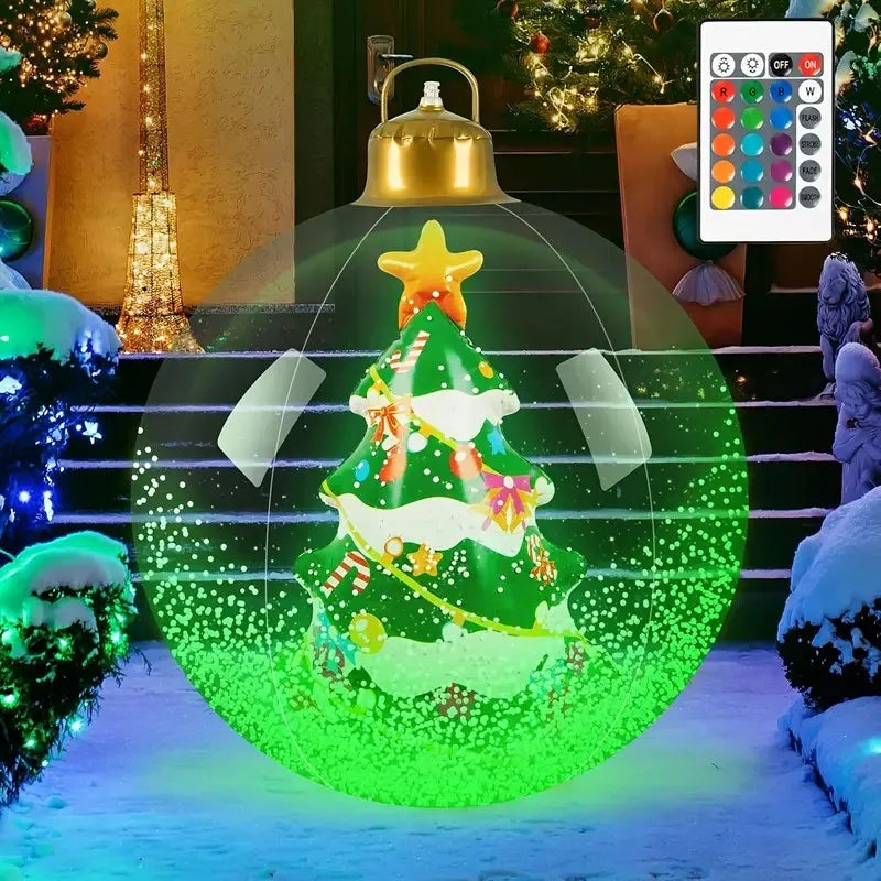 24-Inch LED Inflatable Christmas Ball | Outdoor Decoration