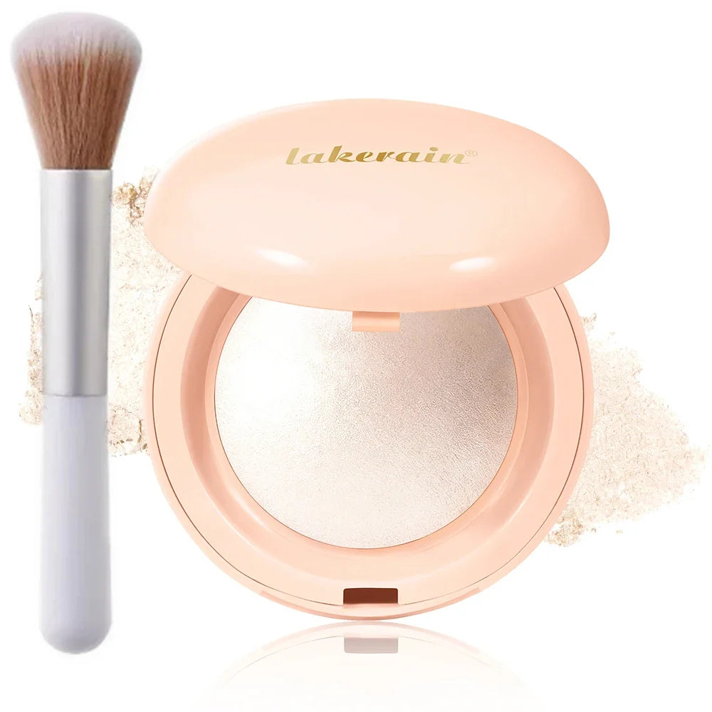 Baked Shimmer Highlighter Powder with Brush – 4 Shades