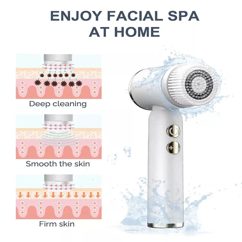 5-in-1 Electric Facial Cleansing Brush & Massage Device