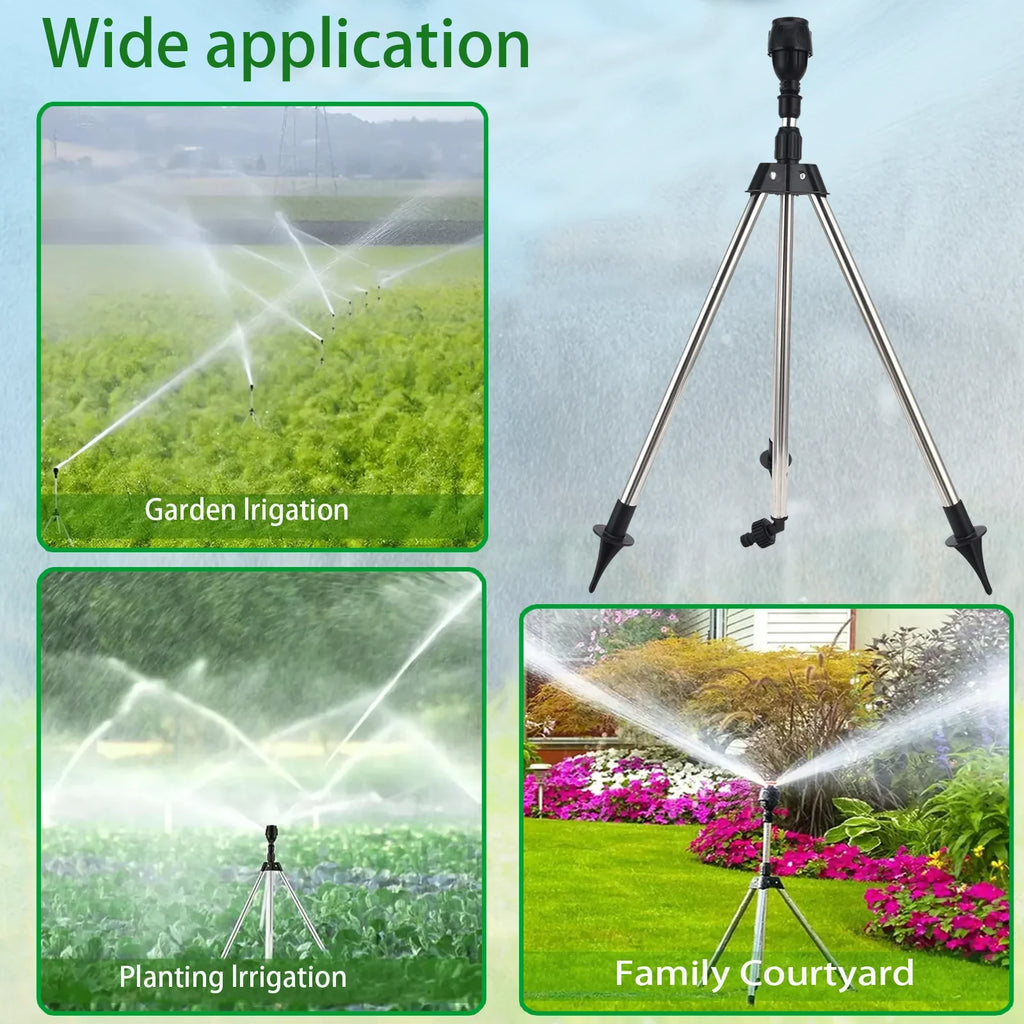 360° Rotating Garden Sprinkler with Telescopic Tripod Stand