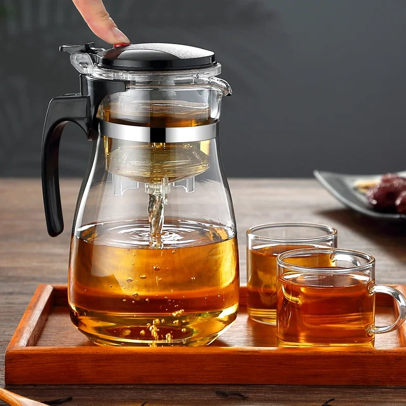HMLOVE Heat Resistant Glass Teapot Puer Kettle Tea Infuser Chinese