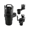 Dual Layer Car Cup Holder | 360° Rotating Beverage & Phone Organizer