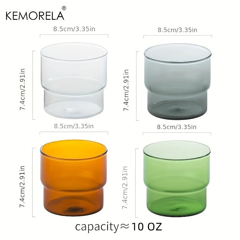 KEMORELA 290ml Origami Glass Mug – Heat Resistant Vintage Cup