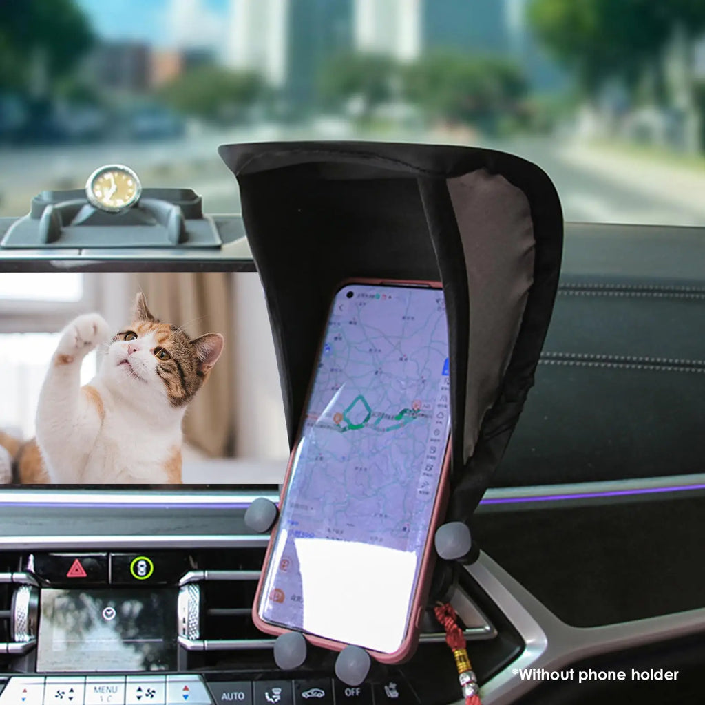 Foldable Car Phone Sun Shade – Anti-Glare Dashboard Shield
