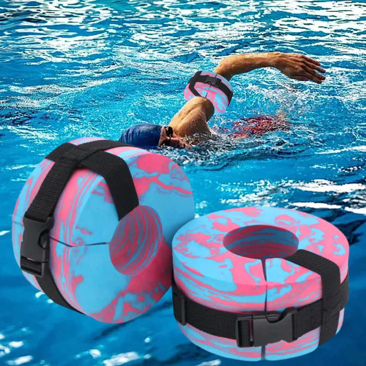 EVA Swim Cuffs – Adjustable Water Aerobics Float Ring for Adults