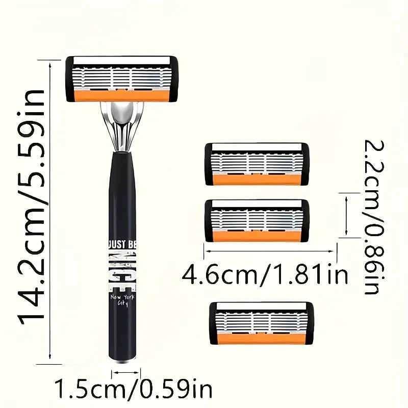 Men's Manual Razor | Steel Blades & Precision Trimmer