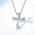 Huitan CZ Crystal Cross Pendant Necklace – Silver Women's Jewelry