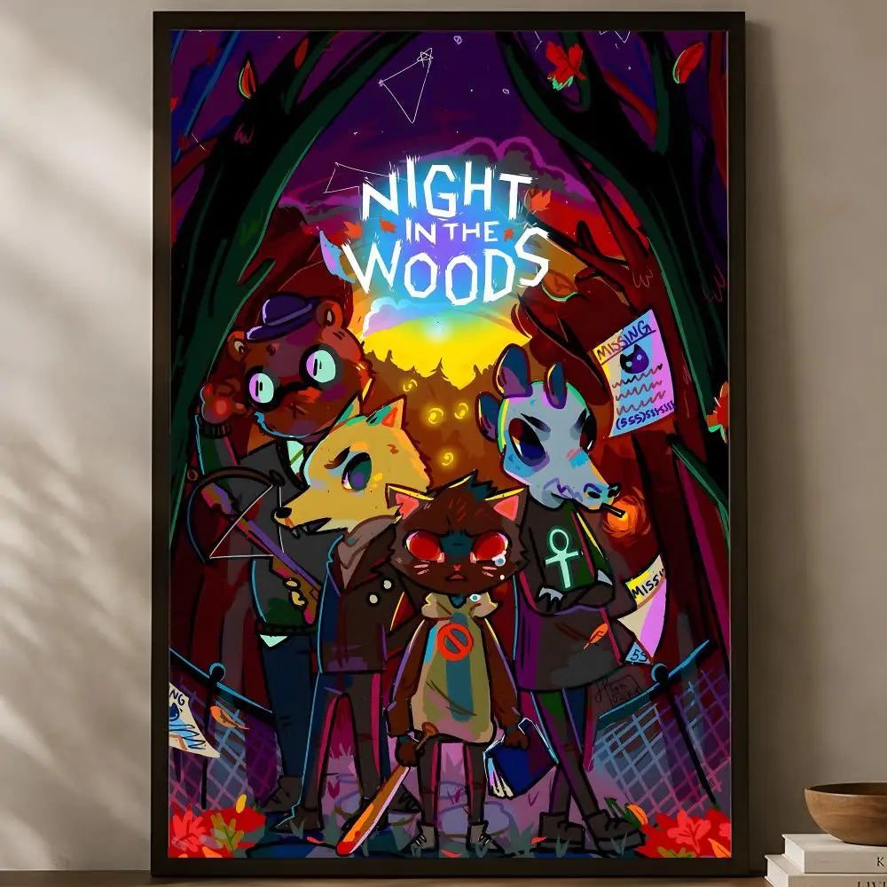 Game Night in the Wood Self-Stick HD Wall Art Poster