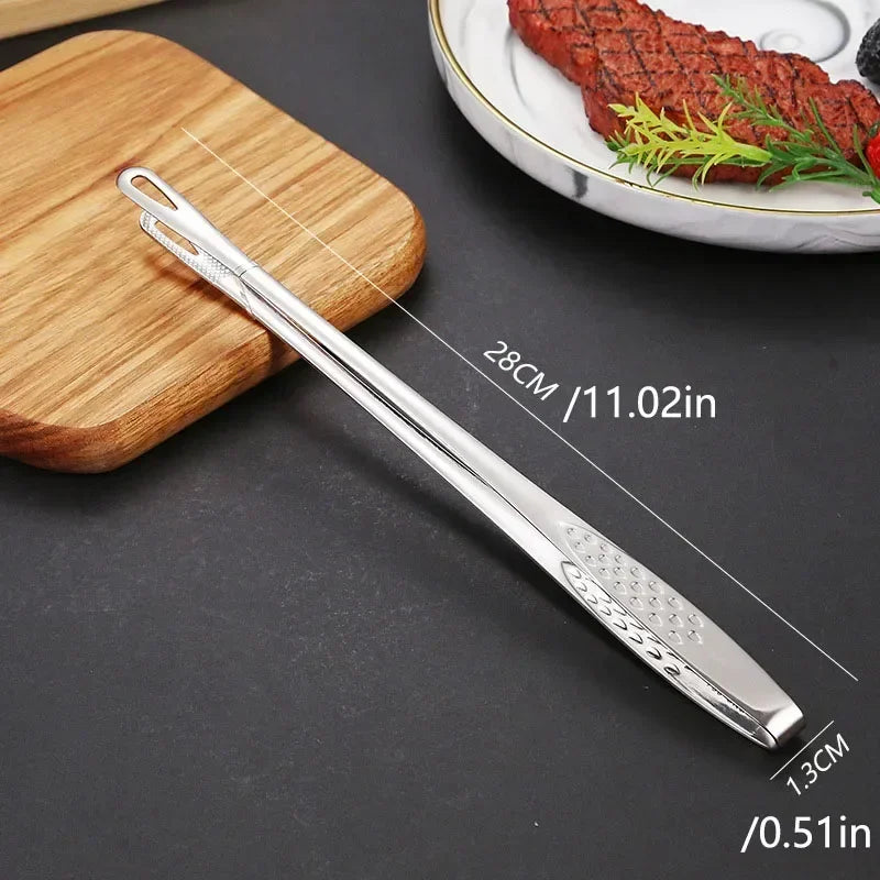 304 Stainless Steel BBQ Tongs – Korean Grill & Steak Clips