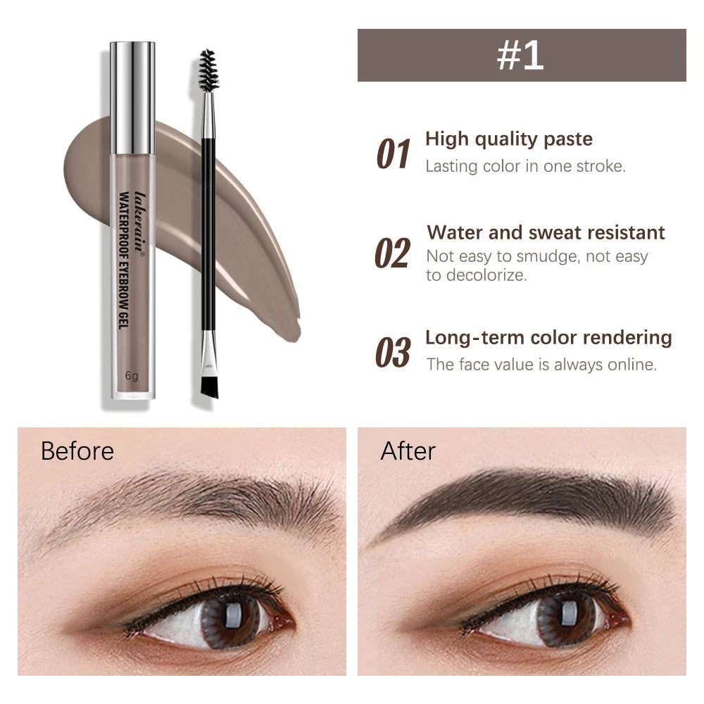 Lakerain 3D Waterproof Eyebrow Gel – 4 Colors, Long-Lasting