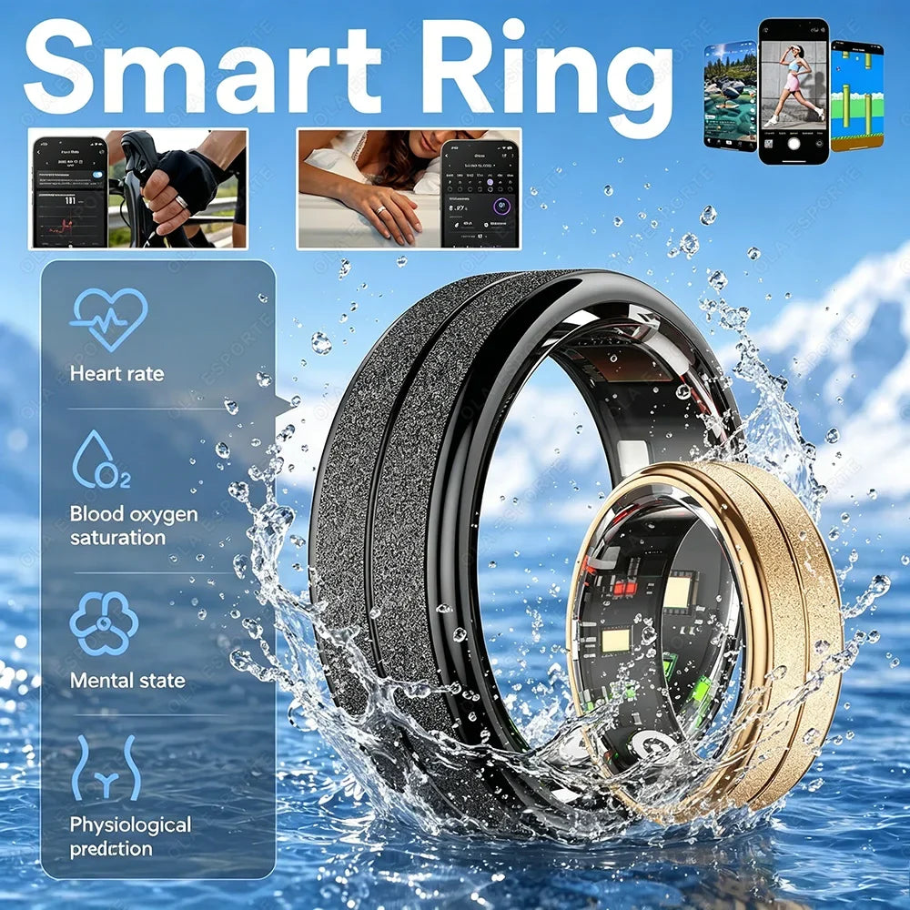 2026 Fashion Women Smart Ring IP68&5ATM Waterproof Lady Heart Rate