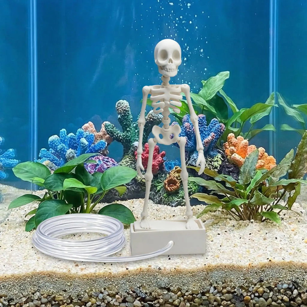 Dancing Skeleton Aquarium Bubbler Decoration with Air Hose