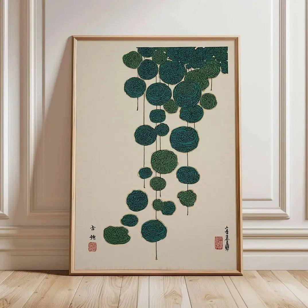 Japanese Lotus Canvas Art Print | Minimalist Zen Wall Décor