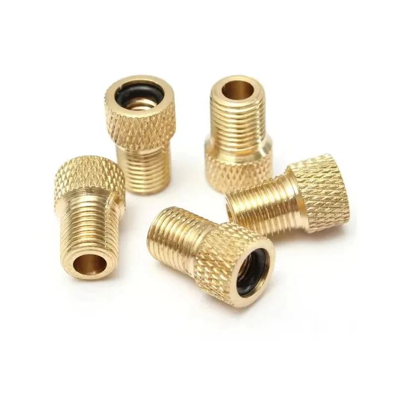 Copper Golden Bike Tire Valve Adapter – F/V to A/V Converter