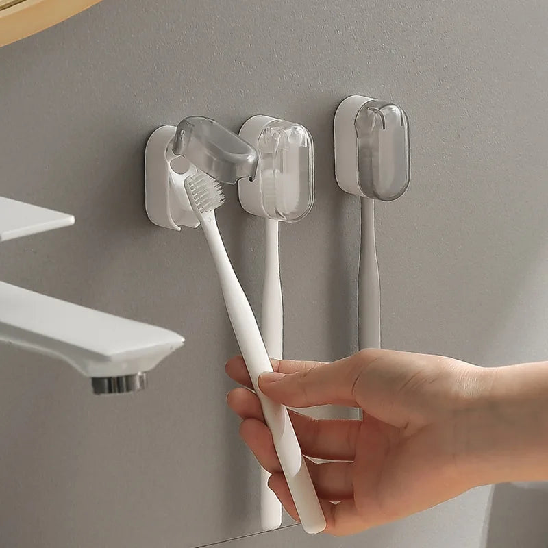 Dust-proof Toothbrush Holder Cover Bathroom Wall Hanging Punch-free