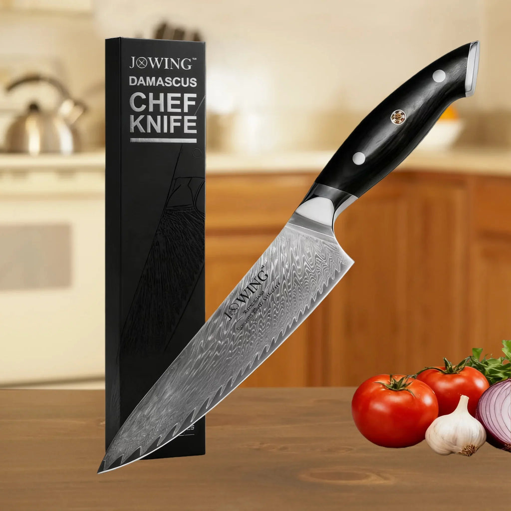 Damascus Steel Chef Knife – Japanese Forged Kitchen Knife Gift Box