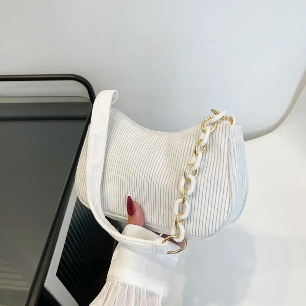 Women's Mini Corduroy Shoulder Bag – Half Moon Purse