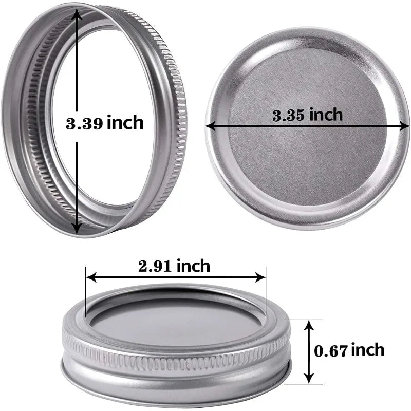 12-Pack Mason Jar Lids & Rings – Regular Mouth 70mm Canning