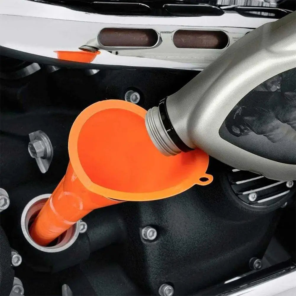 Car Funnel Gasoline Oil Fuel Filling Tools Long Stem Flexible
