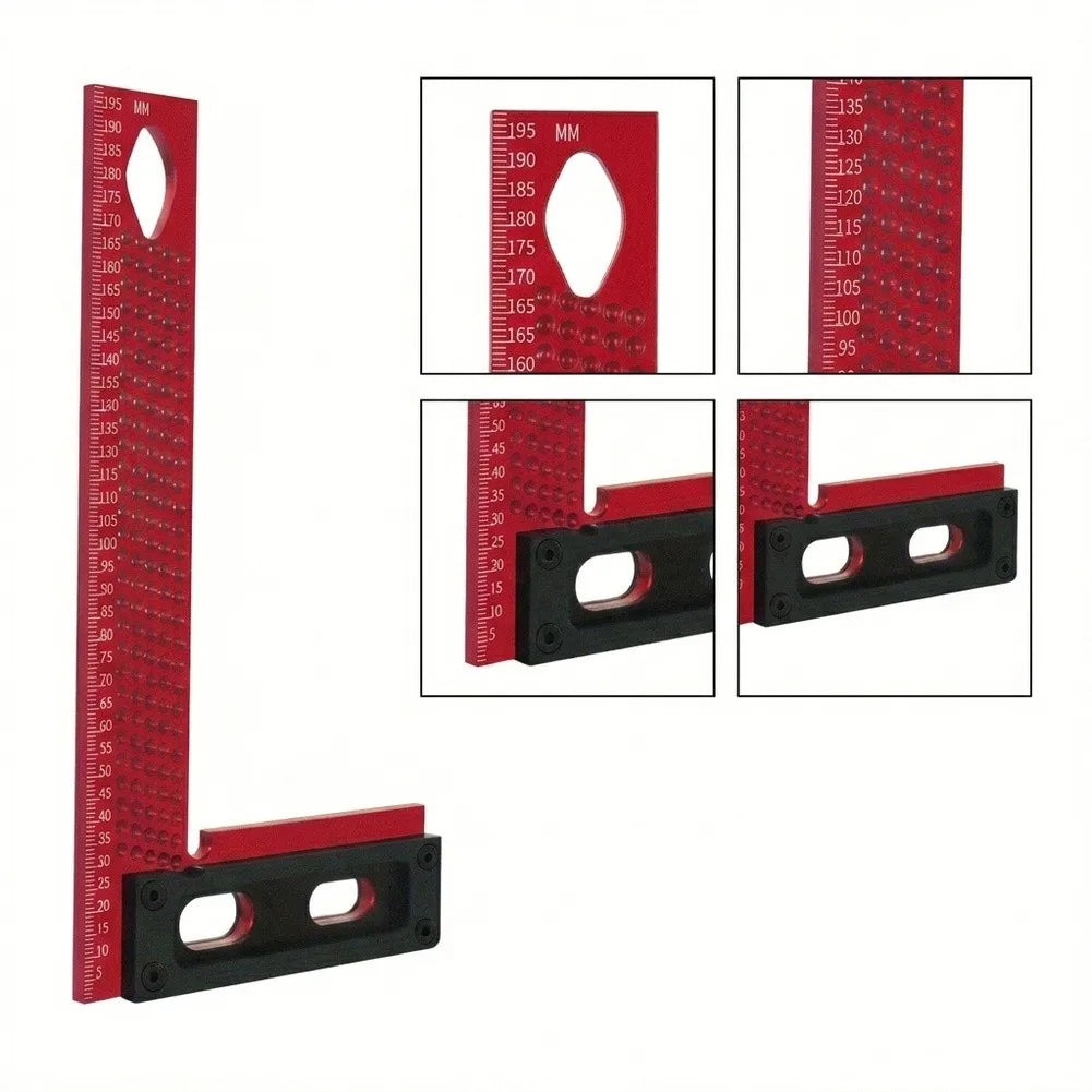 Aluminum Woodworking Right Angle Ruler & Carpenter Square Gauge