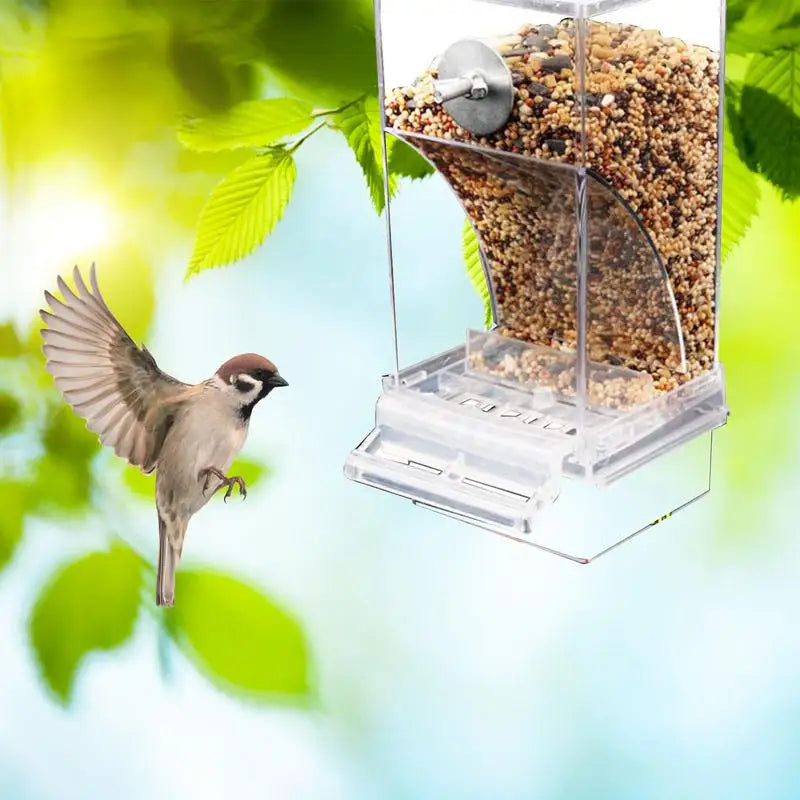 Automatic Parrot Feeder Drinker No Messy Bird Feeders Acrylic Seed