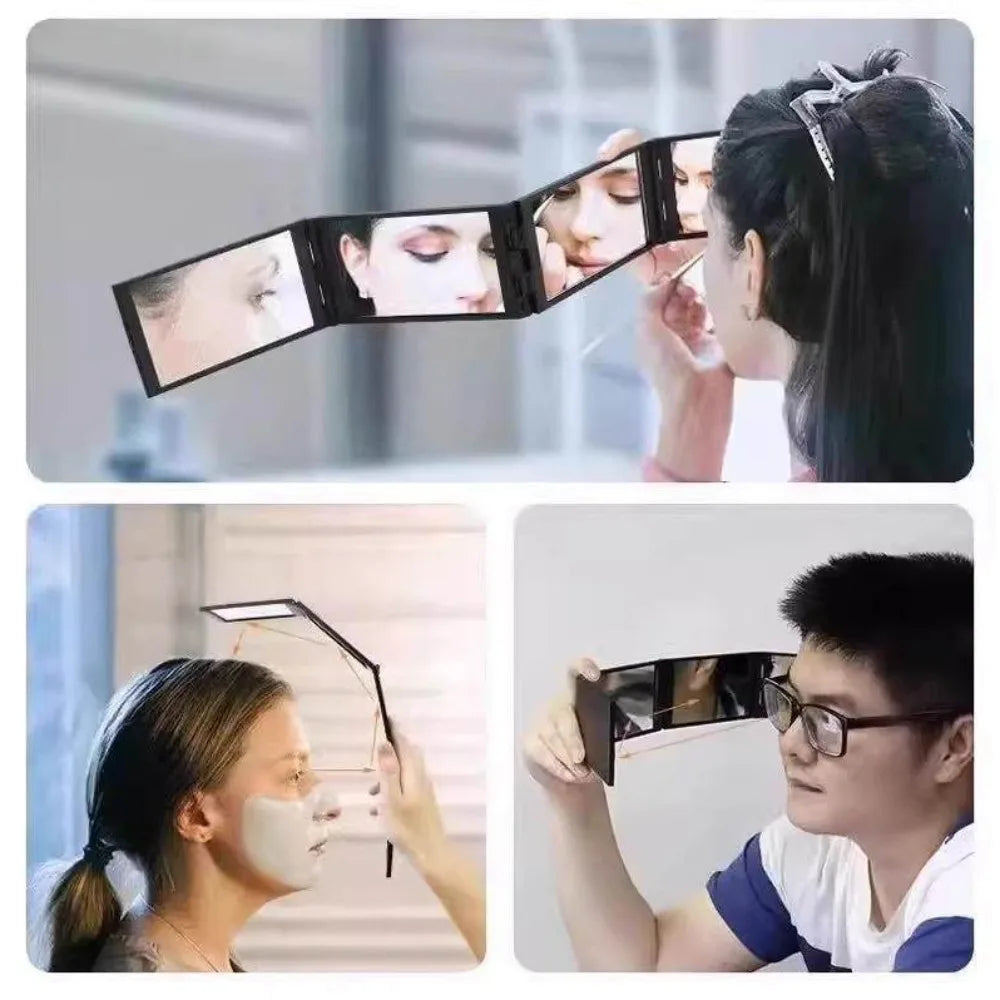 360° 4-Way Folding Mirror – Back View, Travel & Makeup