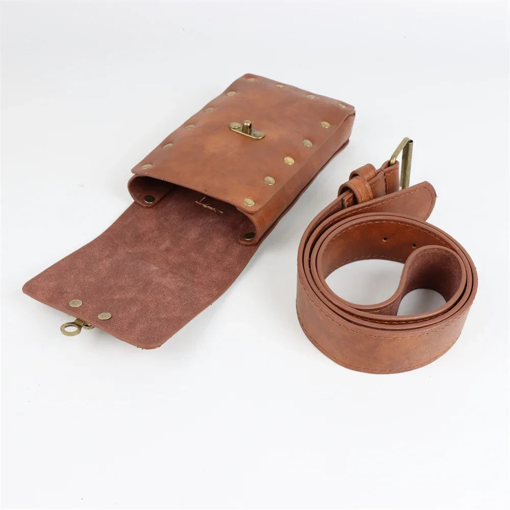 Cosplay Medieval Retro Belt Viking Knight Copper Coin Waist Bag