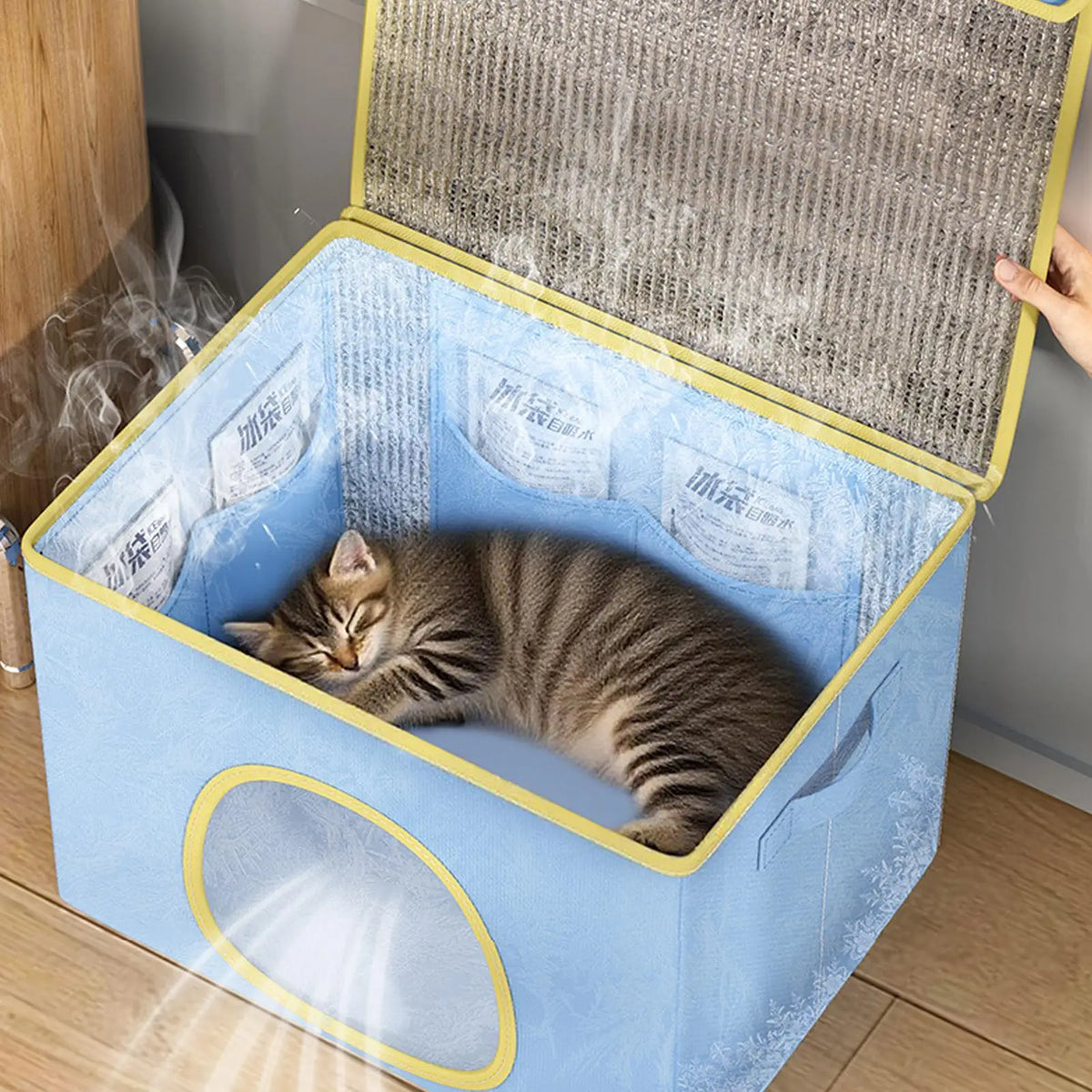 Cat & Dog Cooling House with 6 Ice Packs | Indoor Pet Cave