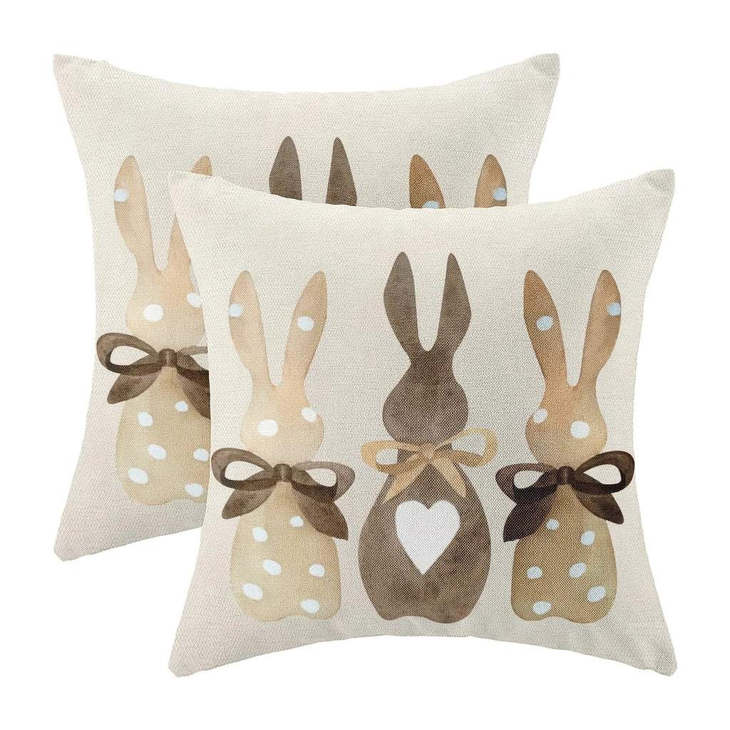Bunny Throw Pillow Covers – Bowknot Rabbit Cushion Cases