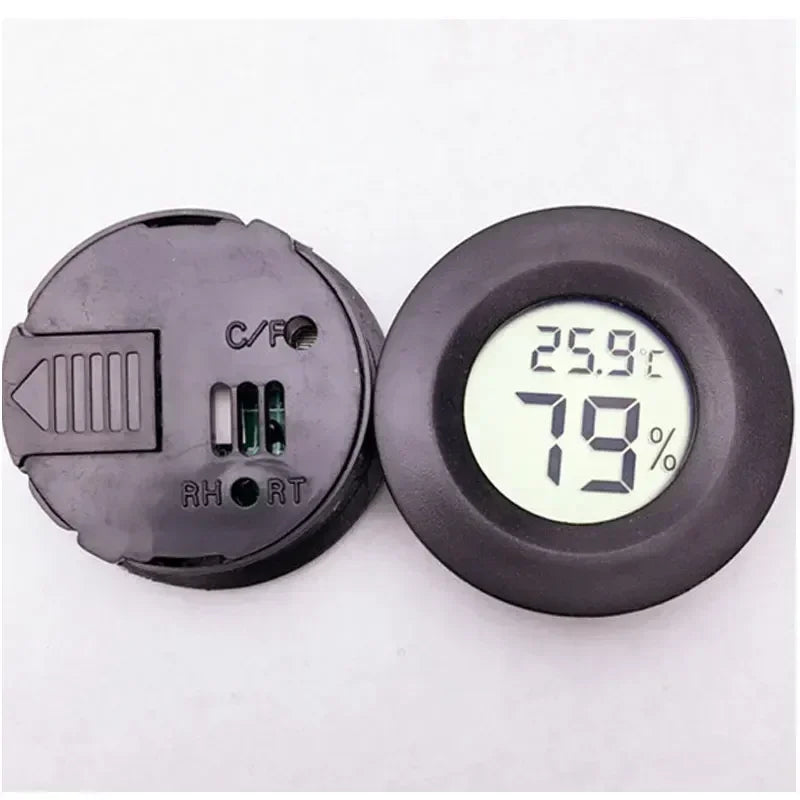 Digital Hygrometer Thermometer for Humidor – Round LCD