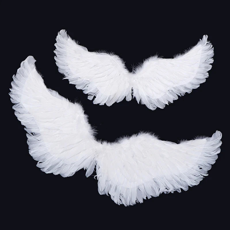 Kids Adult Party Swallow White Angel Feather Wings Halo Magic Wands