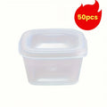50-Pack Square Sauce Cups with Lids | Reusable & Leak-Proof