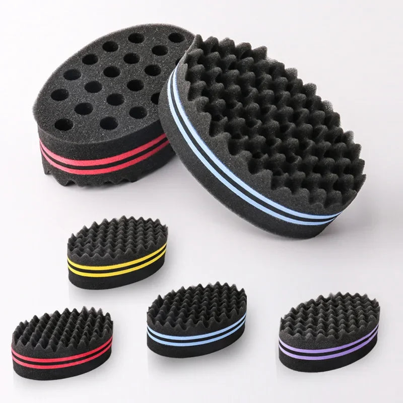 Double-Sided Twist Hair Sponge Brush for Afro & Coily Hair