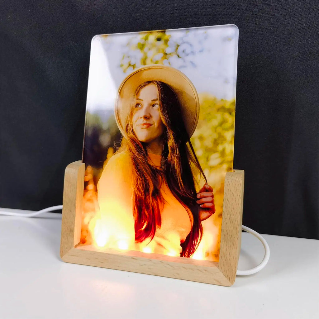 LED Acrylic Sublimation Night Light Photo Frame Display Stand
