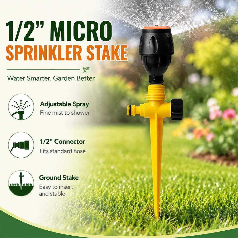 360° Rotating Garden Sprinkler with Ground Spike | Large Area