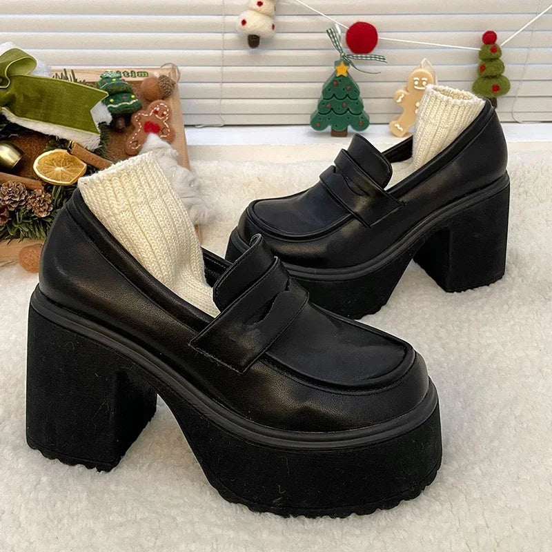 Retro Mary Jane Platform Heels – Women's Thick Sole Pumps