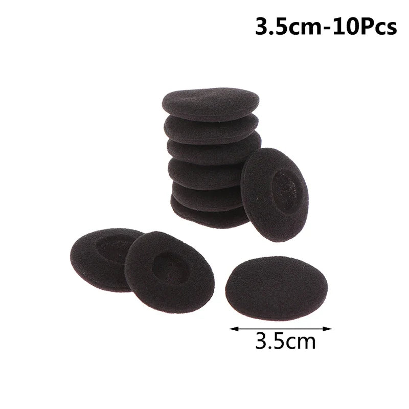 10-Pack Foam Ear Pads for Earhook Headphones – 35 to 60mm